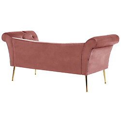 Acheter Beliani Chaise longue en velours rose NANTILLY