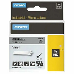 Ruban Laminé pour Etiqueteuses Rhino Dymo ID1-12 12 x 5,5 mm Noir Blanc Autocollants (5 Unités)