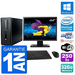 PC Tour HP 600 G1 Ecran 22" Intel G3220 RAM 32Go Disque 250Go Windows 10 Wifi · Occasion 