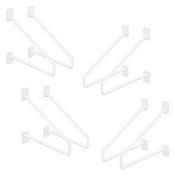 ML DESIGN MODERN LIVING Lot de 8 supports d'étagère murale console décorative support acier blanc 220 mm 