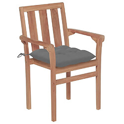 Maison Chic Lot de 4 Chaises de jardin avec coussins,Fauteuil d'extérieur empilables Teck solide -MN74869