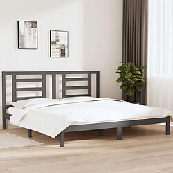 vidaXL Cadre de lit sans matelas gris 200x200 cm bois massif de pin