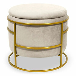 Paris Prix Pouf & Coffre de Rangement Gorin 43cm Beige