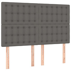 Acheter Maison Chic Tête de lit scandinave à LED,meuble de chambre Gris 144x5x118/128 cm Similicuir -MN73537