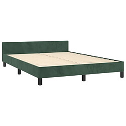 Maison Chic Cadre/structure de lit avec tête de lit pour adulte - Lit Moderne Chambre Vert foncé 140x200 cm Velours -MN23412 pas cher