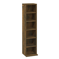 vidaXL Armoire à CD Chêne fumé 21x20x88 cm Bois d'ingénierie