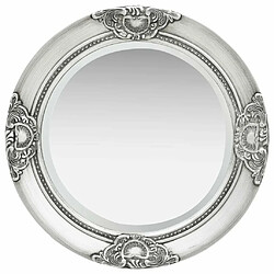 Maison Chic Miroir mural style baroque | Miroir Décoration pour Maison Salle de Bain 50 cm Argenté -GKD20246