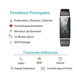 Montre Connectée Podometre Smartwatch Bracelet Connecté Écran Couleur Etanche IP68 Femme Homme Enfant Sport Cardio Fitness Tracker