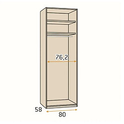 Avis Inside 75 Armoire 200,4 x 240 cm 5 portes 5 tiroirs caisse Habana façade Habana Blanc laquée