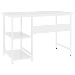 Maison Chic Bureau d'ordinateur solide,Table de travail Blanc 105x55x72 cm MDF et métal -GKD80788 pas cher