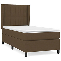 Maison Chic Structures de lit + matelas,Lit à sommier tapissier avec matelas Marron foncé 80x200 cm -MN51425