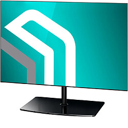 ONKRON Pied de Table Verre Trempé pour 32" - 75" Tele, Support TV Montage sur Table de 40 kg - Pied TV Universel VESA 100x100 - VESA 400x400/Support TV sur Pied Pivotant Hauteur Réglable PT3-B Noir 