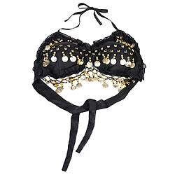 Sexy Pièces De Dentelles Plissées En Mousseline De Soie De Danse De Ventre Soutien-gorge Top Costume Noir Belly Dance Costume