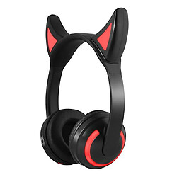 Universal Oreille de chat stéréo bluetooth casque d'oreille de chat clignotant lumineux casque d'oreille de jeu casque avec 7 oreilles de chat LED de couleur 