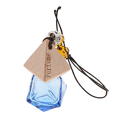 Acheter Vide bouteille de parfum en verre rechargeable suspendu pendentif voiture décor à la maison bleu