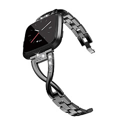 Acheter Wewoo Bracelet pour montre connectée Fitbit Versa / Fitbit 2 / Fitbit Lite Edition en métal universel forme de X noir