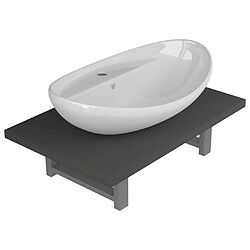 vidaXL Meuble de salle de bain en deux pièces Céramique Gris 