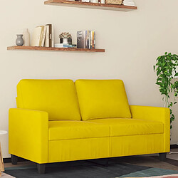 vidaXL Canapé à 2 places Jaune 120 cm Velours 