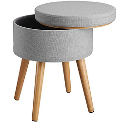 Helloshop26 Tabouret siège pouf avec coffre de rangement table basse gris 08_0000311 