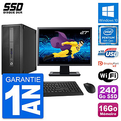 PC Tour HP EliteDesk 800 G2 Ecran 27" G4400 RAM 16Go SSD 240Go Windows 10 Wifi · Occasion 