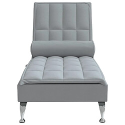 Avis vidaXL Chaise longue de massage avec traversin gris clair tissu