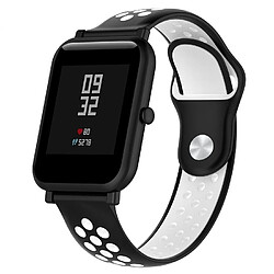 Wewoo Bracelet pour montre connectée Dragonne sport en silicone bicolore Huawei série 1 18 mm noir et blanc 