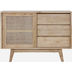 Acheter Paris Prix Buffet 1 Porte & 3 Tiroirs en Teck Archi 120cm Naturel