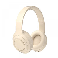 General Casque Bluetooth sur l'oreille 65h de lecture et 6 modes de musique Eq Casque sans fil avec microphone, casque Hifi stéréo pliable léger, bureau à domicile.(blanc)