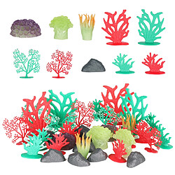 Pack de 32 Aquarium Fish Tank Simulation Plantes Corail Décoration Paquet, Facile à Assortir