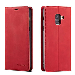 Etui en PU rouge pour votre Samsung Galaxy A8 (2018) 