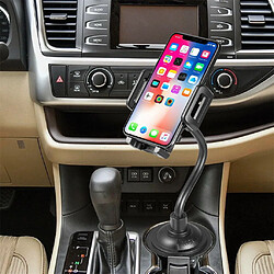 Avis Support de tasse à col de cygne réglable pour voiture universel pour téléphone portable iPhone Noir