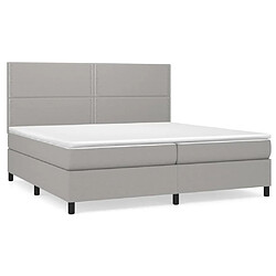 vidaXL Sommier à lattes de lit avec matelas Gris clair 200x200cm Tissu