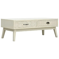 vidaXL Table basse avec 2 tiroirs Gris sculpté 110x50x40 cm Bois