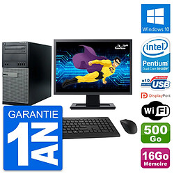 PC Tour Dell 790 MT Ecran 22" Intel G630 RAM 16Go Disque 500Go Windows 10 Wifi · Occasion 