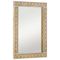 vidaXL Miroir de bain 50x70x2,5 cm bois de manguier massif et verre