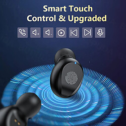 GUPBOO Casque sans fil avec micro TWS Écouteurs Bluetooth 5.1 IPX5 Casque Bluetooth antibruit étanche avec charge de type C pas cher