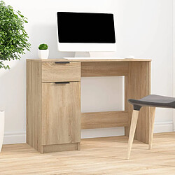 Maison Chic Bureau,Table de travail,bureau de travail pour chambre Chêne sonoma 100x50x75 cm Bois d'ingénierie -GKD31882