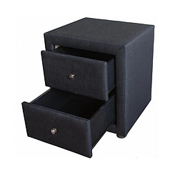 Homestyle4U Table de chevet en tissu noir