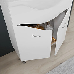 Avis Kiamami Valentina ARMOIRE DE TOILETTE 75 CM 2 PORTES ET MEUBLE HAUT EN BLANC BRILLANT SÉRIE EASY