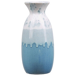 Beliani Vase à fleurs CHALCIS fait à la main Céramique 25 cm Bleu 