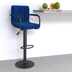 vidaXL Tabouret de bar Bleu Tissu 