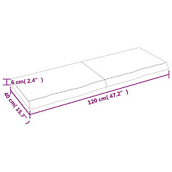 Acheter vidaXL Étagère murale 120x40x(2-6) cm bois de chêne massif non traité