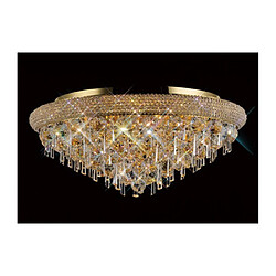 Luminaire Center Plafonnier Alexetra 9 Ampoules doré/cristal Coloris : doré Diamètre en Cm : 60 Hauteur en Cm : 25 Poids en Kilos : 17,2 Nombre d'ampoules : 9 Type d'ampoule : E14 Puissance Max en W : 60 Ampoules