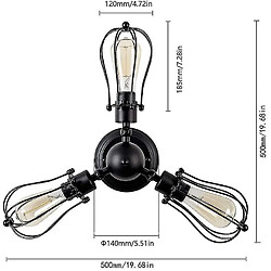 Universal Lampe vin plafond douille réglable industrie chelier fil cage lampe demi-rinçage