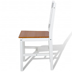 Acheter Decoshop26 Lot de 4 chaises de salle à manger cuisine design classique bois de pin blanc CDS021233