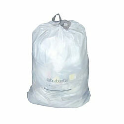 Sac poubelle 45 litres Brabantia liens coulissants blanc - paquet de 10