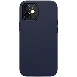 Nillkin Coque en silicone liquide d'absorption magnétique à surface lisse bleu pour votre Apple iPhone 12 mini