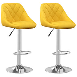 vidaXL Tabourets de bar lot de 2 jaune moutarde velours