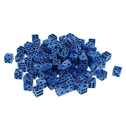 100pcs 6-sided dés spot dice 14mm pour les jeux de société, jeux de fête dés blue Table Games