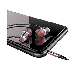 LUUCOZK Écouteurs intra-auriculaires filaires 3,5 mm avec microphone pour téléphone et tablette - Rose